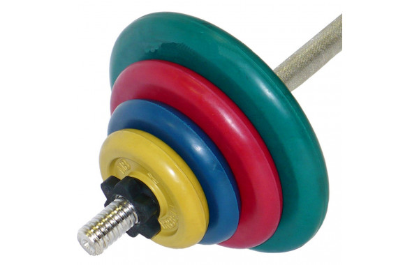 Штанга тренировочная 44 кг MB Barbell цветная 600_380