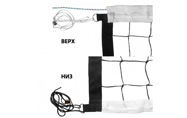 Сетка волейбольная ФСИ нить 3,0 мм, проф., трос кевларовый FS-V-№8 черный 600_380