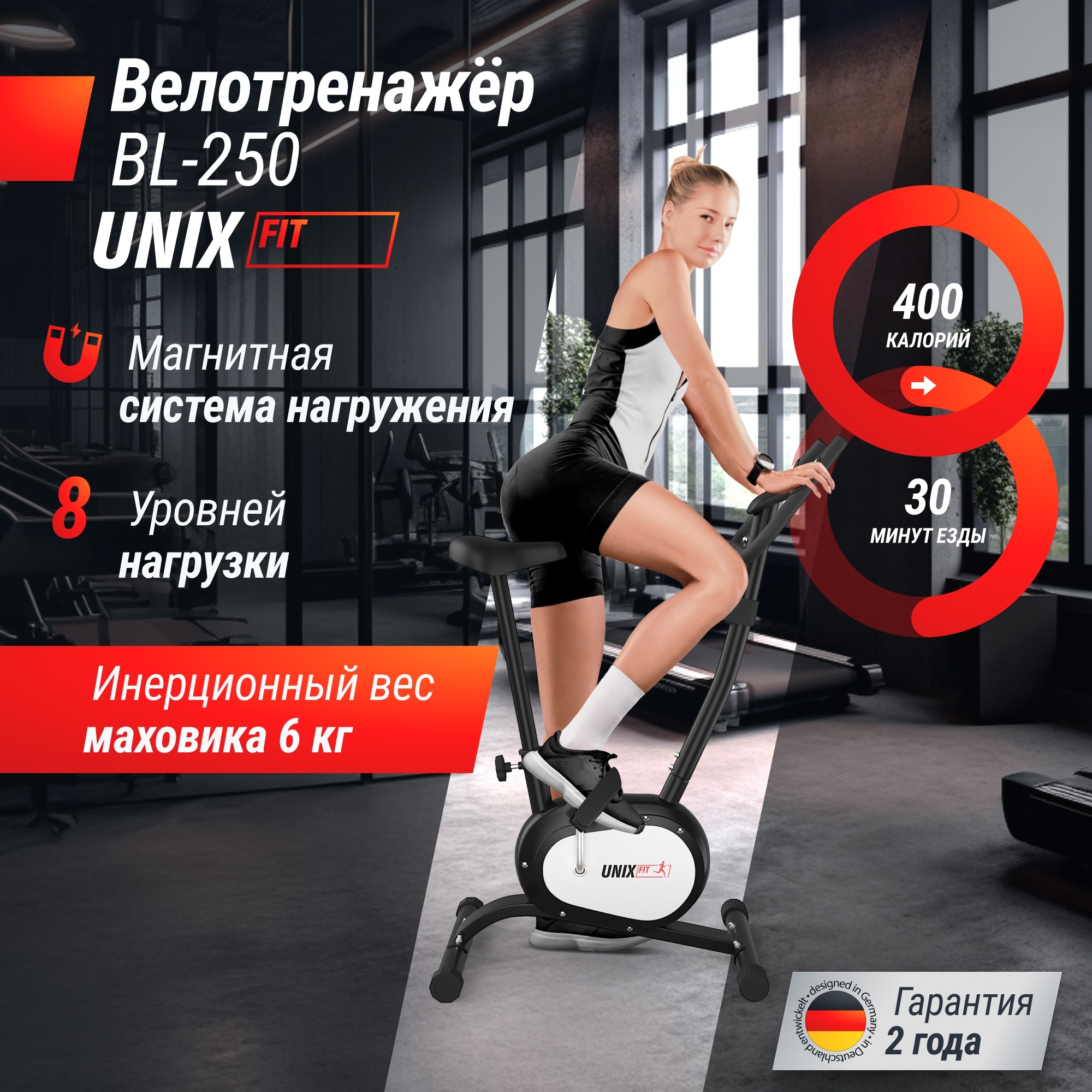 Велотренажер UnixFit BL-250 2000_2000