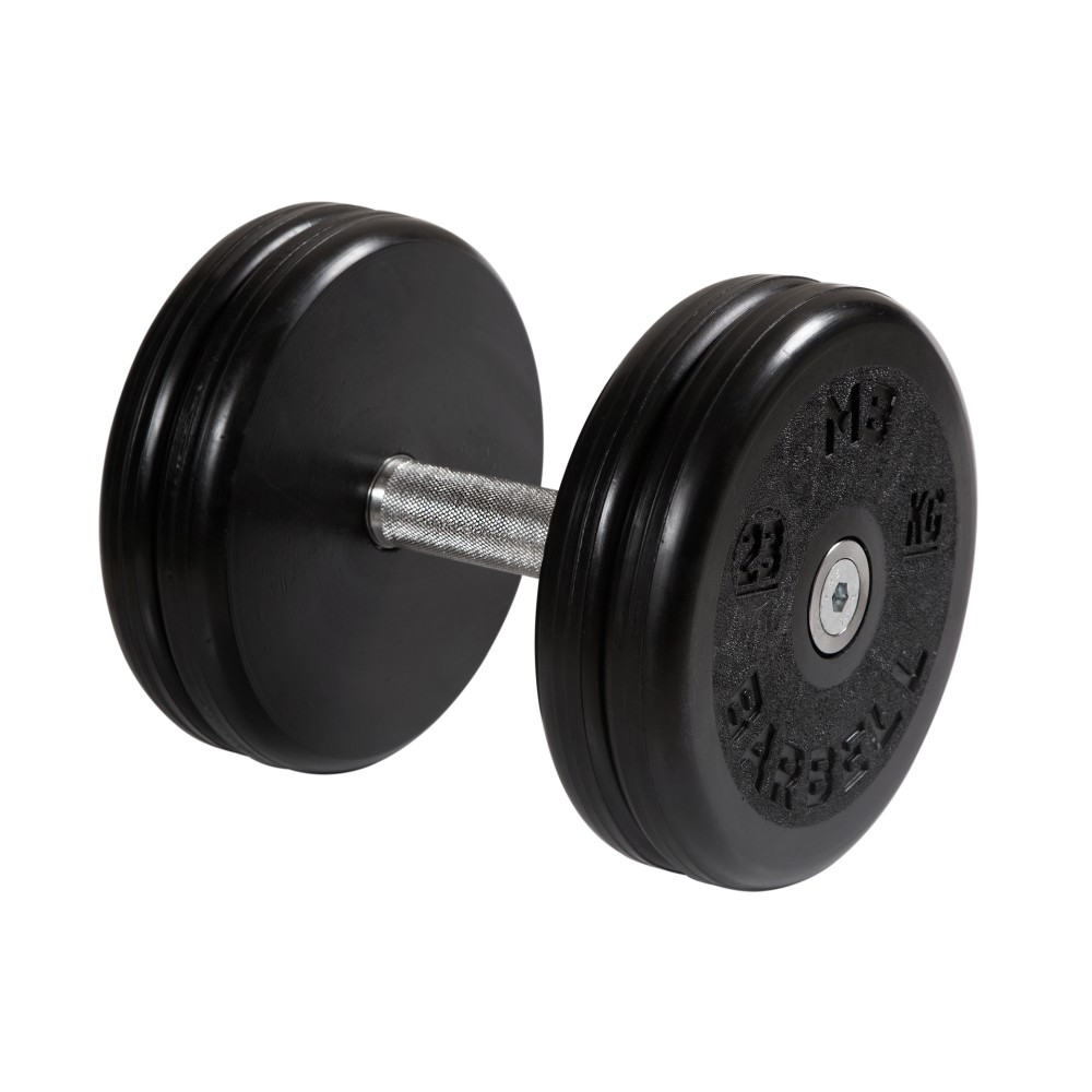 Гантель классик с вращающейся ручкой хром 23 кг MB Barbell MB-FdbEM-B23 1000_1000