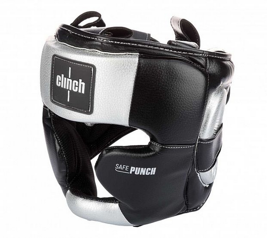 Шлем боксерский Clinch Punch 2.0 Full Face C148 черно-серебристый 898_800