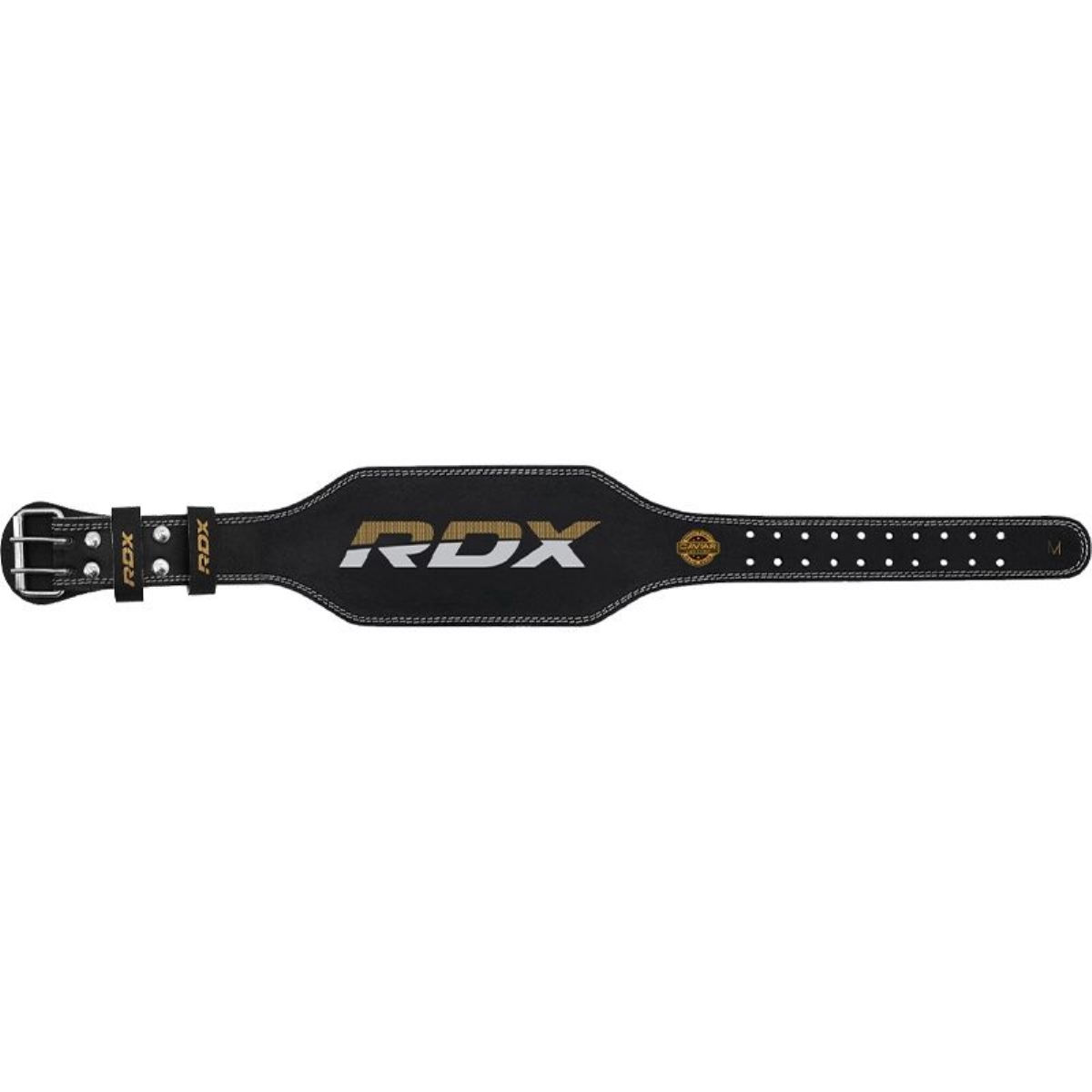 Пояс RDX 4" Leather WBS-4RB черный\золотой 1200_1200