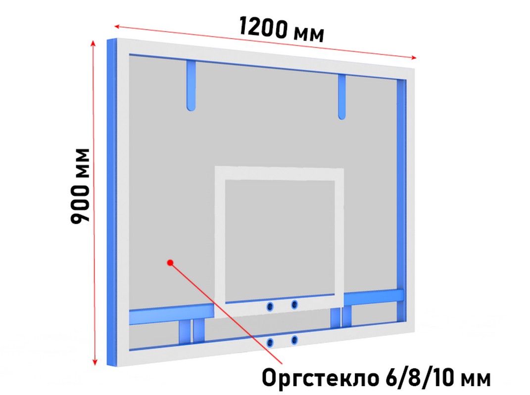 Щит баскетбольный тренировочный Glav из оргстекла 6 мм 01.202-1 1071_800