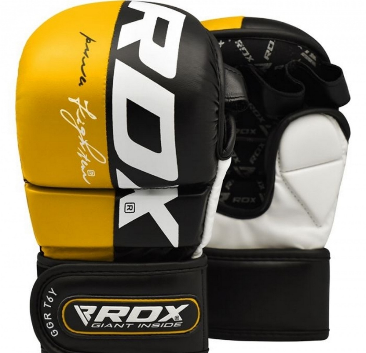 Перчатки тренировочные RDX Grappling T6 Plus GGR-T6Y+ желтый 1244_1200