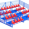 Трибуна с сидениями, четырехрядная, с ограждением Glav 20.009 120_120